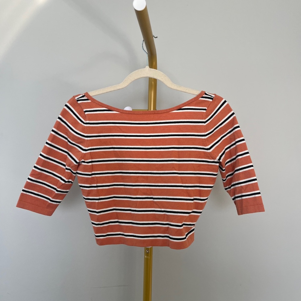 Favorite Daughter Striped V-Neck Cropped Top - Picture 4 of 5